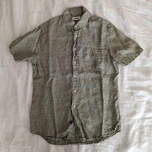 Taylor Stitch Hemp Short-Sleeve Shirt in Green